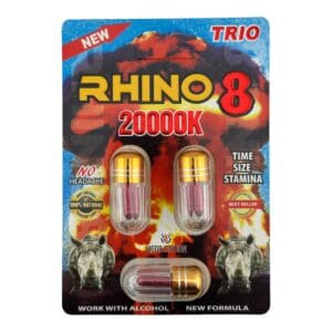 Rhino 8 20000K Trio Pack 3 Pills – Male Enhancement