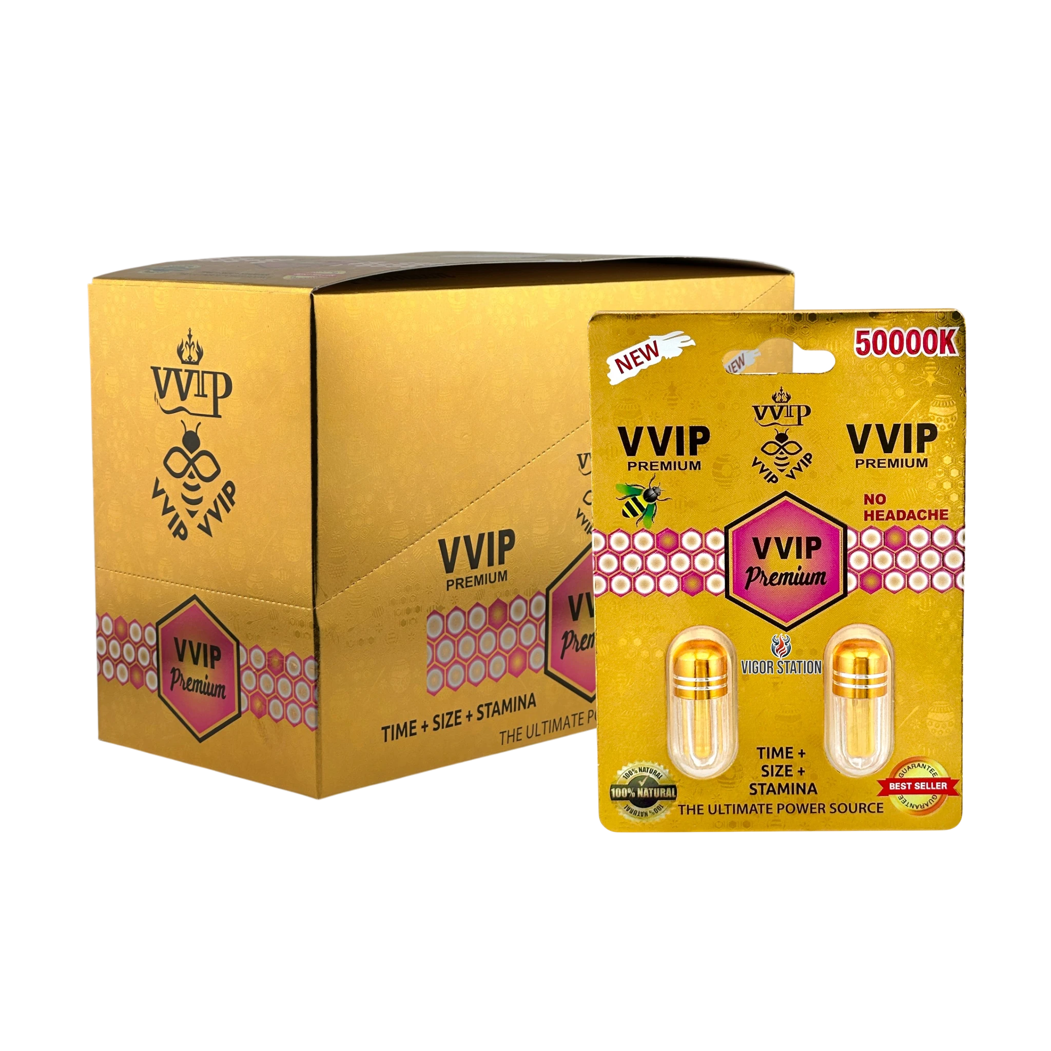 VVIP Premium 50000K Pills - Box of 24 (48 ct) 1 VVIP Premium 50000K Pills