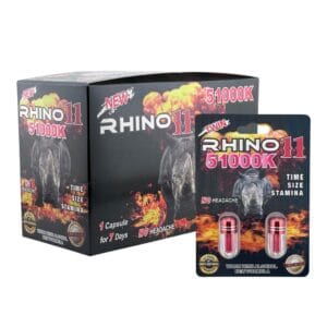 Rhino 11 51000K Pills Twin Pack – Box of 24 (48 Pills) - Vigor Station