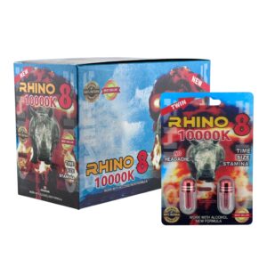 Rhino 8 10000K Pills Twin Pack – Box of 24 (48 Pills) - Vigor Station