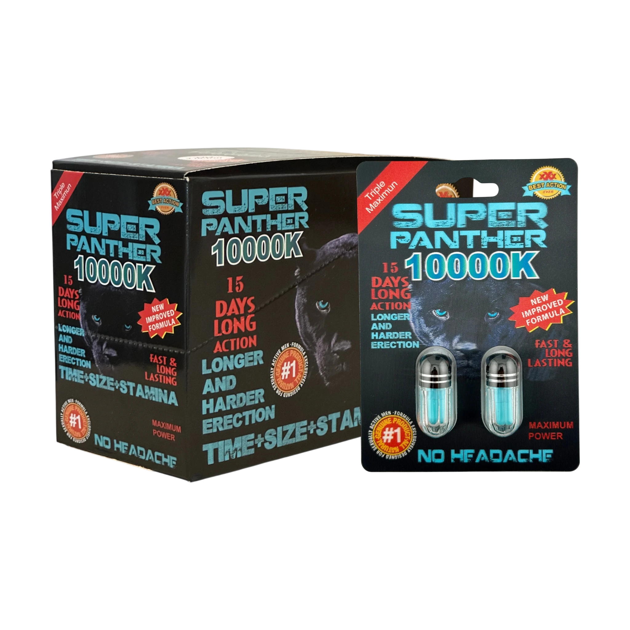 Super Panther 10000K Pills - Box of 24 (48 ct) 1 Super Panther 10000K Pills